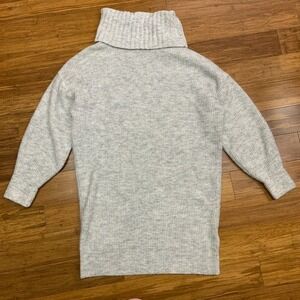 Express Turtleneck Sweater womens Small‎ Gray Long Sleeve Knit Tunic Oversize